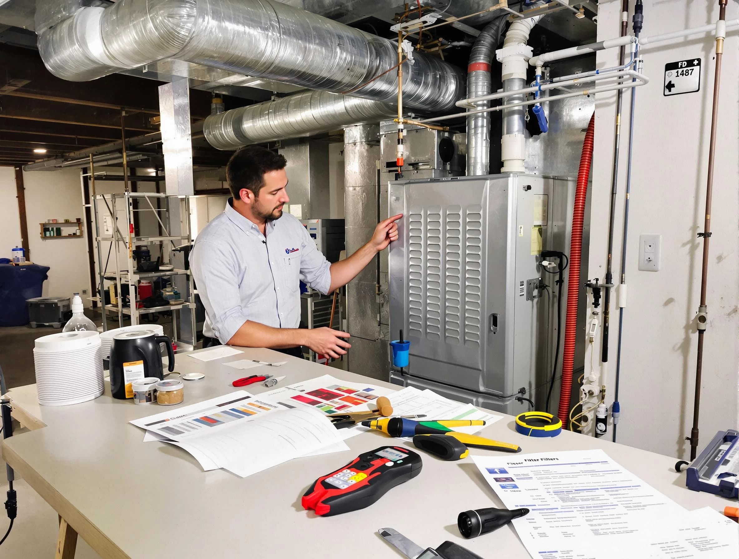 Boston Air Duct Cleaning inspector conducting detailed filter system evaluation using professional diagnostic tools in Boston