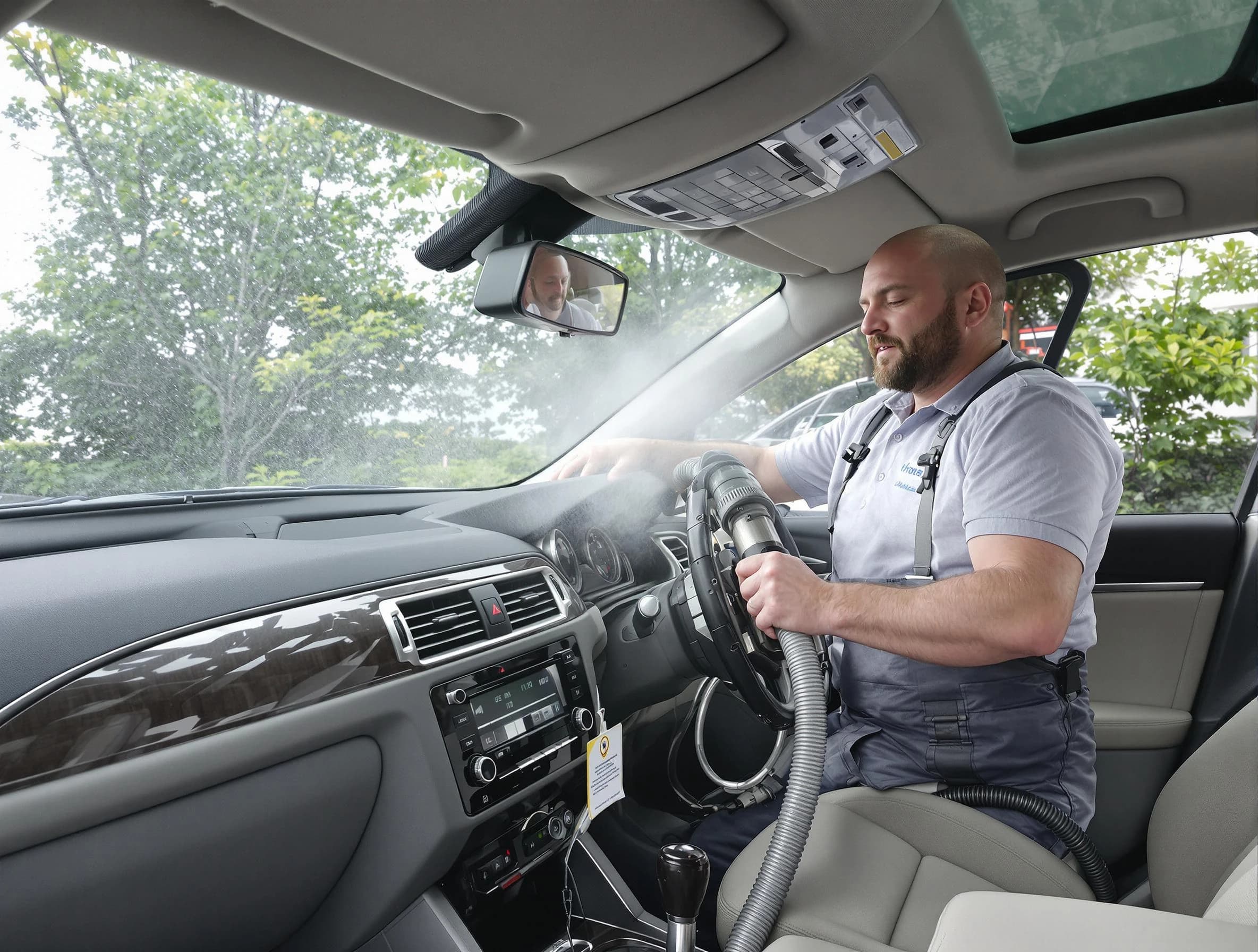 Boston Air Duct Cleaning specialist performing professional car duct cleaning in Boston