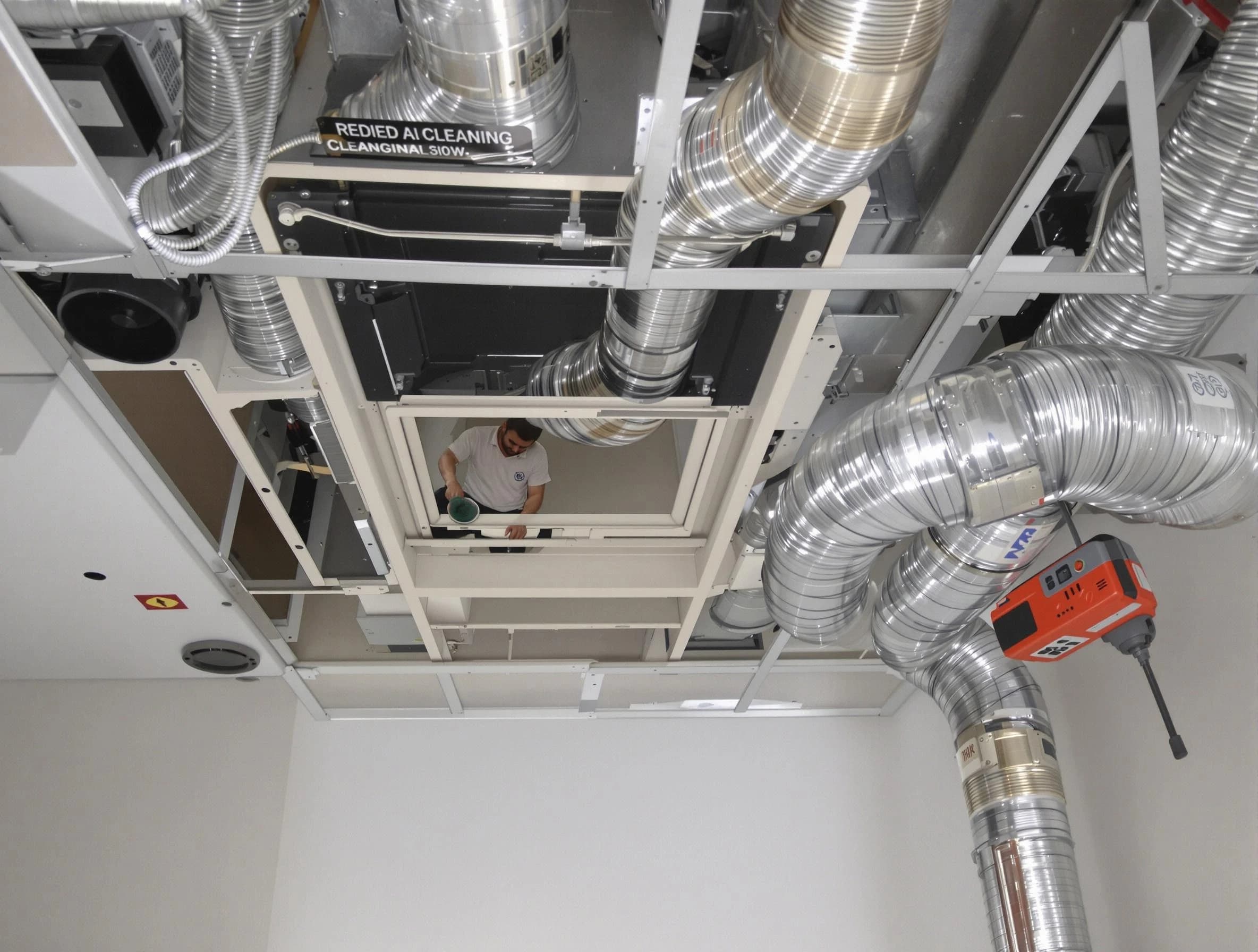 Boston Air Duct Cleaning technician performing detailed central duct system cleaning in Boston
