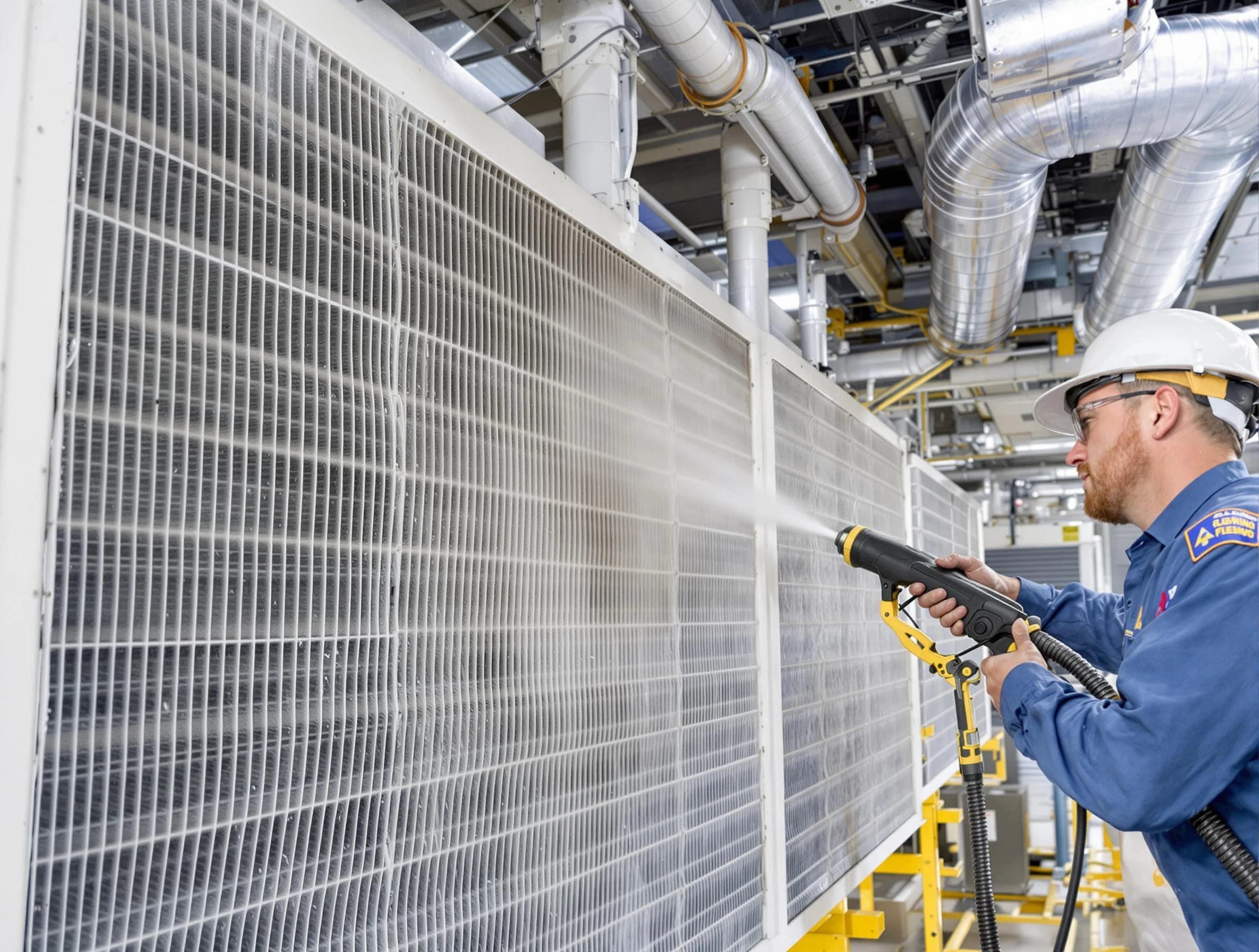 Professional commercial coil cleaning by Boston Air Duct Cleaning in Boston