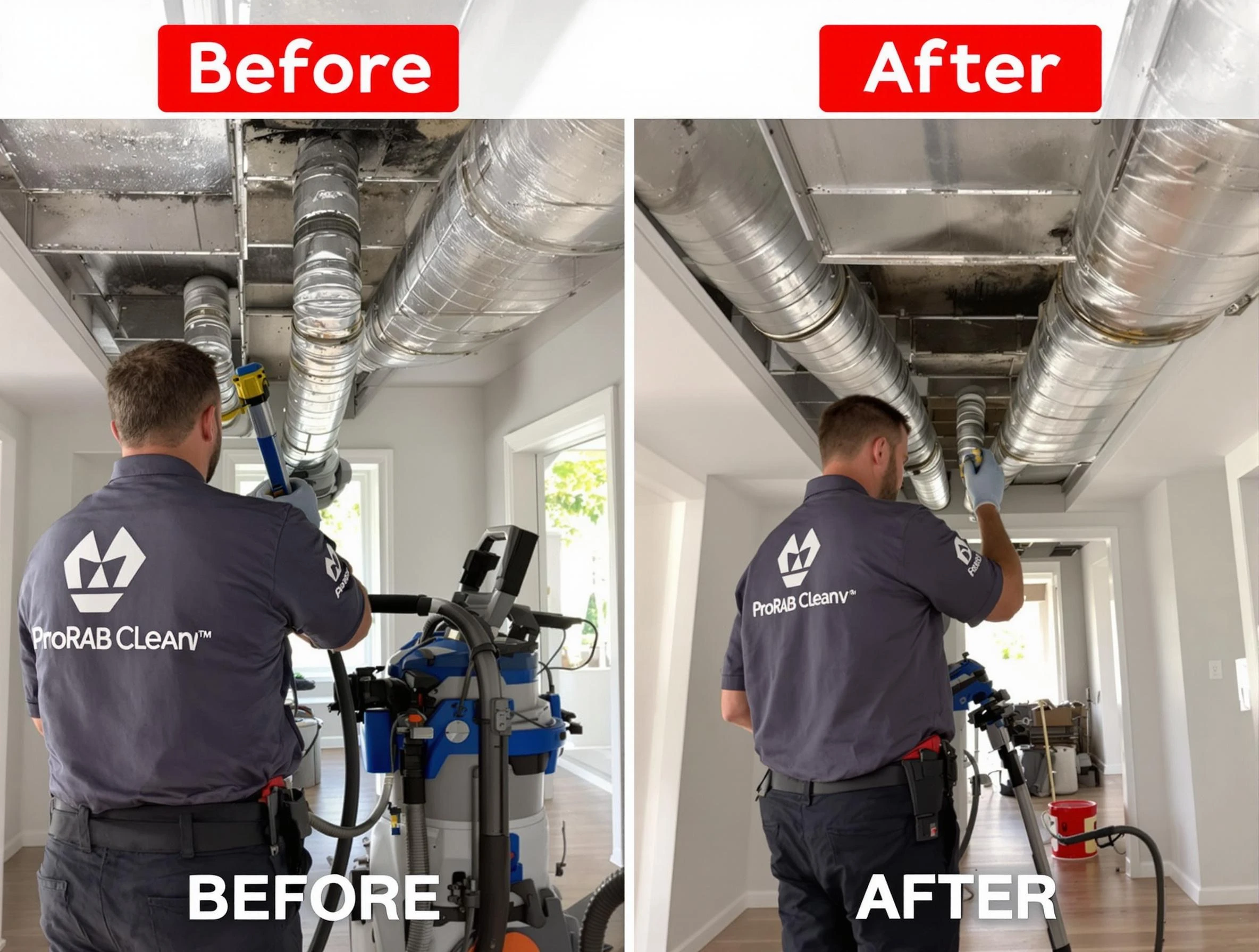 Boston Air Duct Cleaning expert performing thorough residential duct cleaning in a Boston home